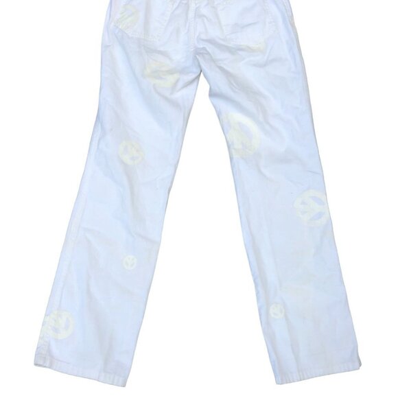Vintage Moschino Reflective Peace Jeans Size 30 White - Picture 9 of 10